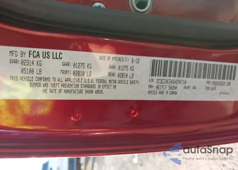 2016 Chrysler 300C из США, поврежденный, VIN 2C3CCAEG4GH294710